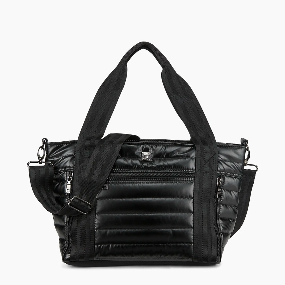 THINK ROYLN Black Quilted Nylon Tote with Strap